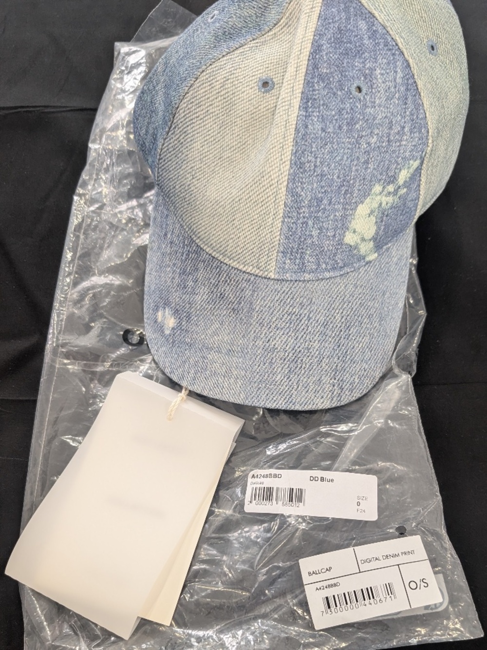 Our Legacy Digital Denim Print Ballcap Hat Trompe L'oeil Denim Fall 2024
